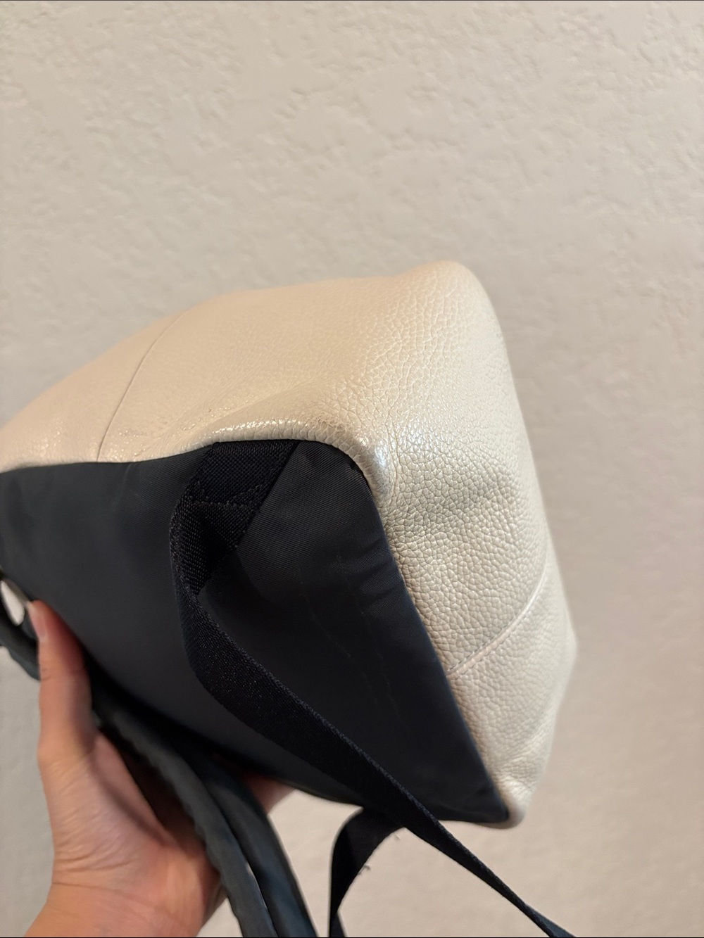 Coach Cream Pebbled Leather Mini Backpack with Gold Hardware - Picture 11 of 14